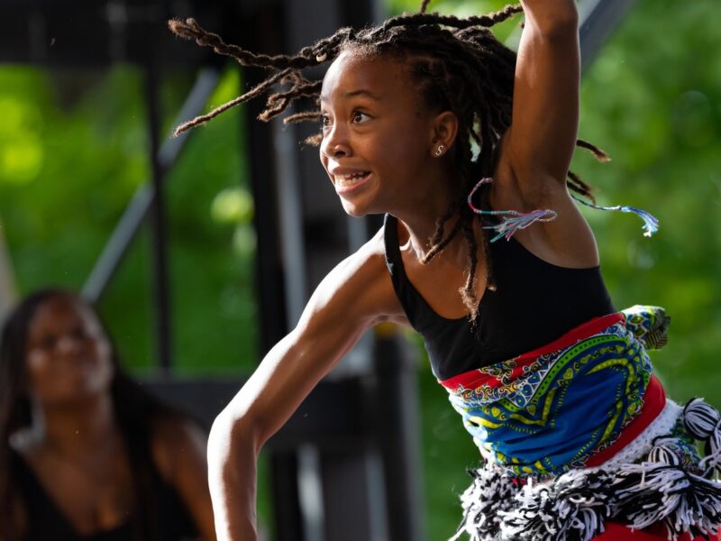 African dance performed by a girl