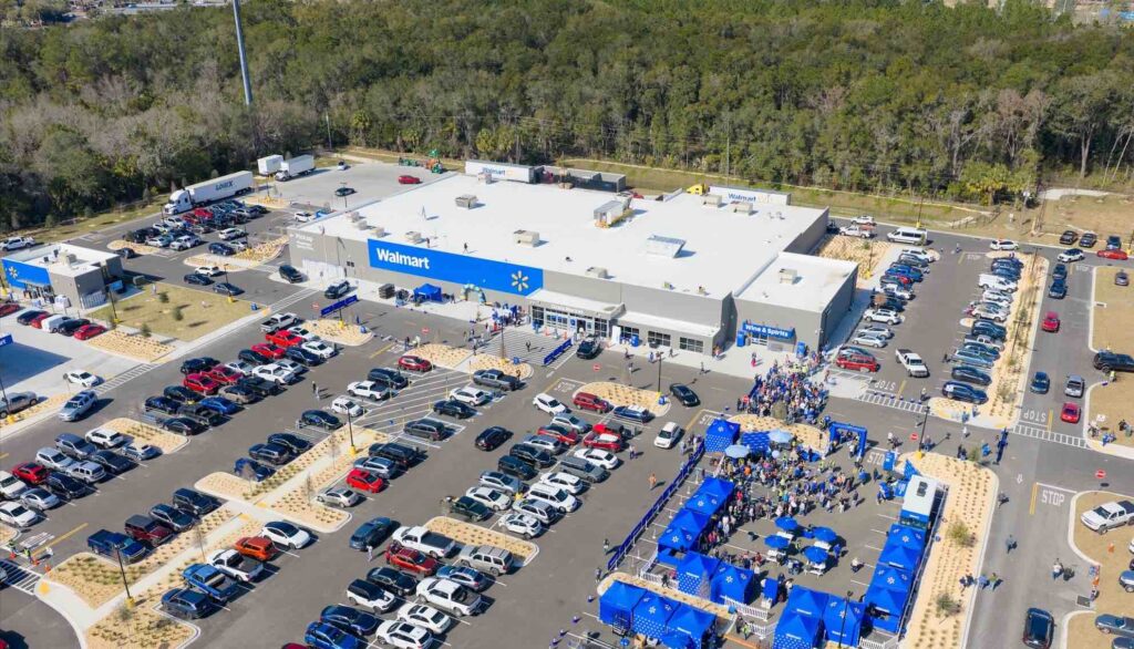 An aerial shot of the new Walmart Neighborhood Market at 3535 SE Maricamp Road in Ocala.