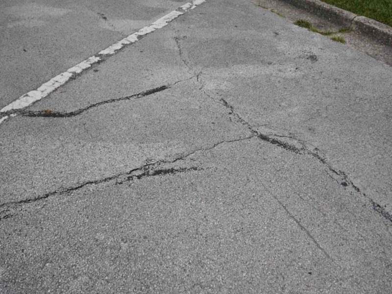 Broken roadway in northwest Ocala