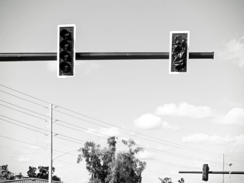 Covered traffic lights that are inoperable