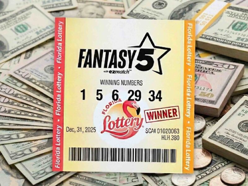 Fantasy 5 Florida Lottery ticket