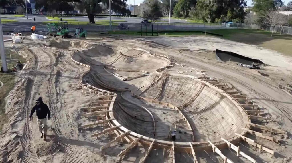 New drone shots show some of the updated structures at the Ocala Skate Park