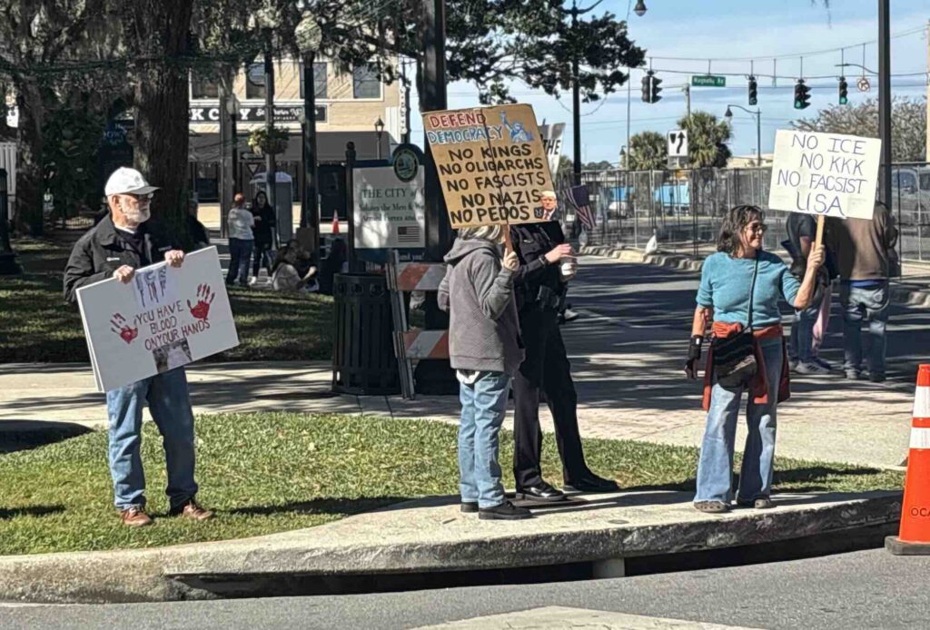 No Kings protest in downtown Ocala on January 17 2