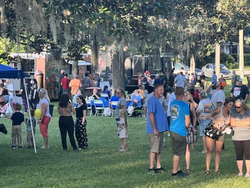 People at Friday Foodie Fest in Belleview