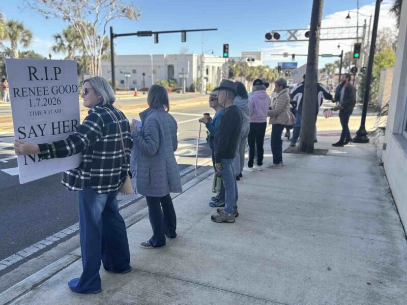 Protestors in downtown Ocala