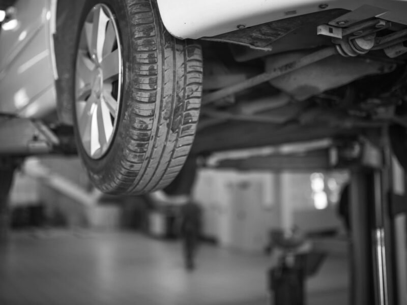 Vehicle on lift