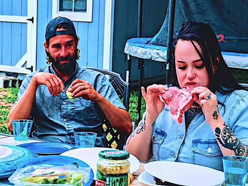 Wendy Marshall eating steak in front of fiance s family