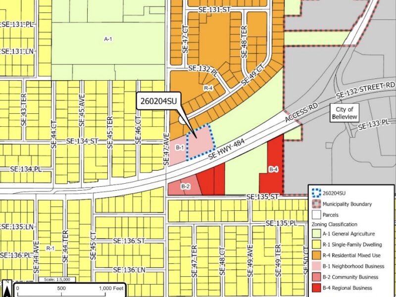 Zoning for the area around the parcel where the food truck park is proposed