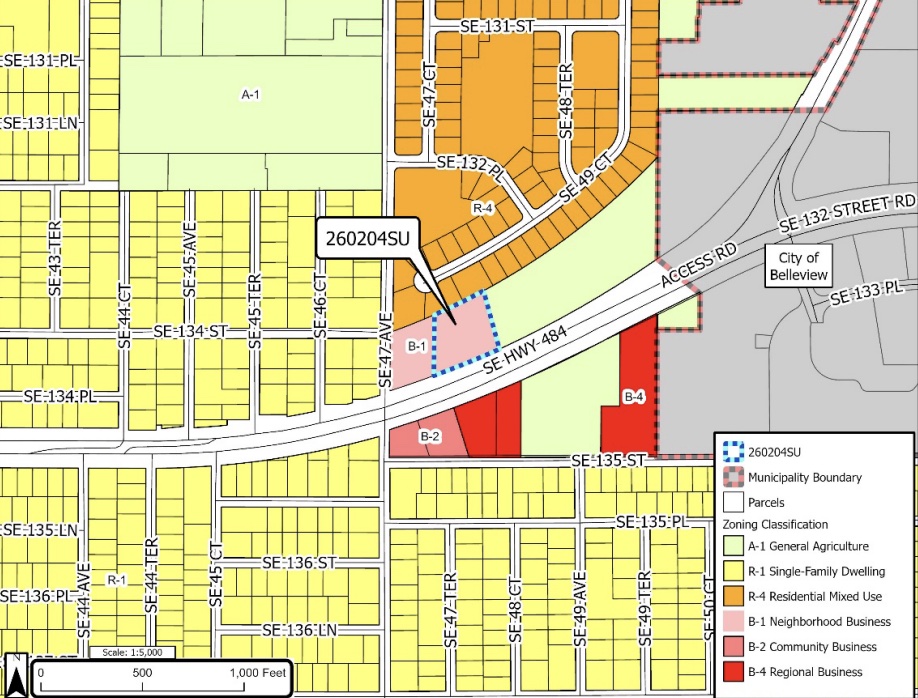 Zoning for the area around the parcel where the food truck park is proposed