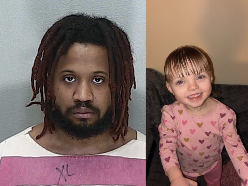 Jeroen Jerrel Coombs (left) was arrested in connection with the homicide of a three-year-old girl named Paisley.