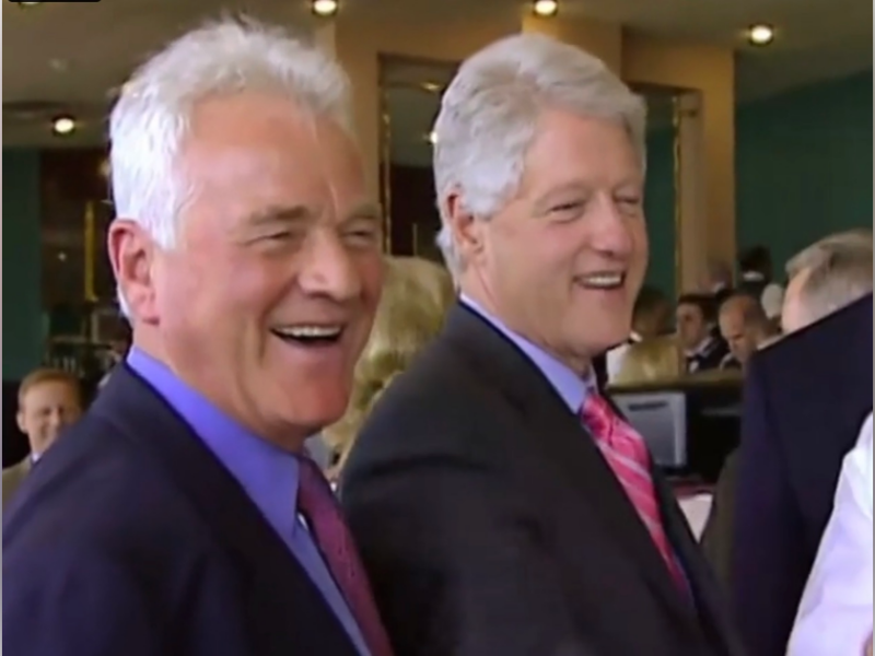 Frank Stronach (left) with former U.S. President Bill Clinton (right) in the 1990s.