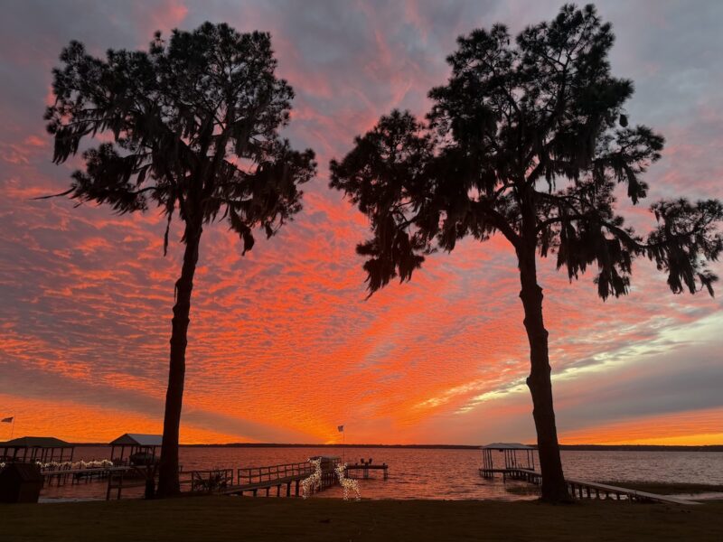 Beautiful sunset over Lake Weir from The Sanctuary