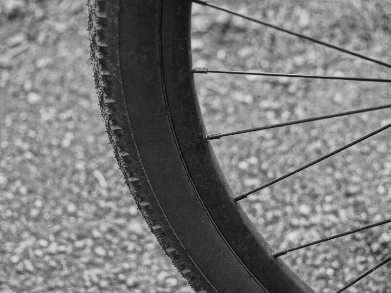 Bicycle tire in black and white