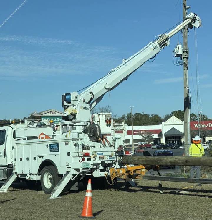 Emergency crews work at the site of the incident