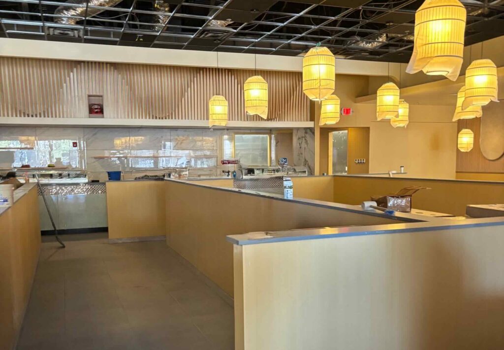 Interior dining area at new Sushi Feast in Ocala