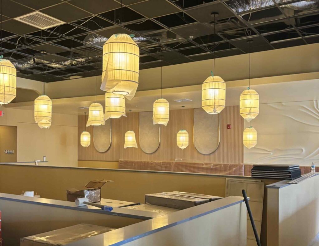 Lamps at the new Sushi Feast restaurant in Ocala