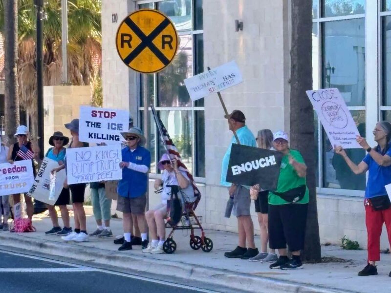 Ocala demonstrators at the protest on Saturday