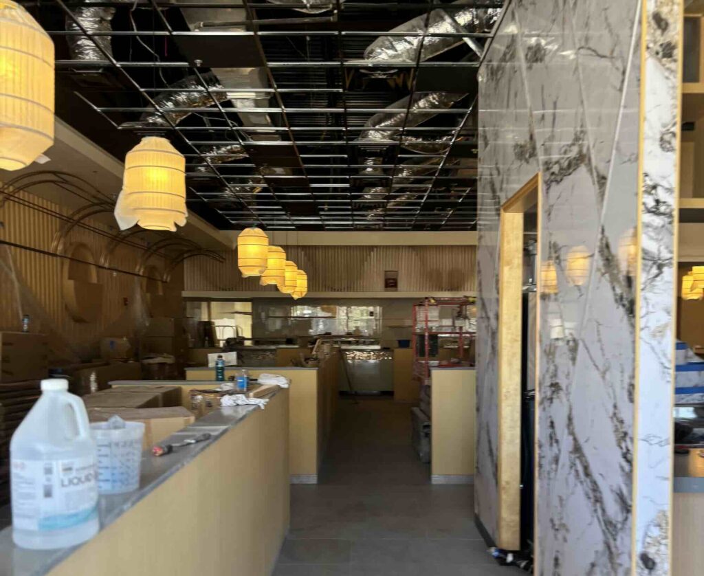Part of the redesigned interior at the new Sushi Feast in Ocala