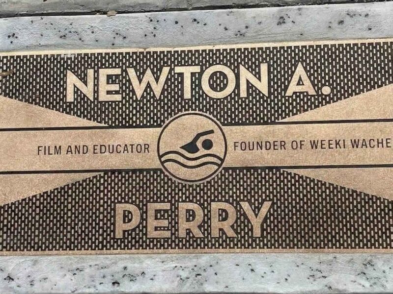 Plaque on Ocala Walk of Fame honoring Newton A. Perry