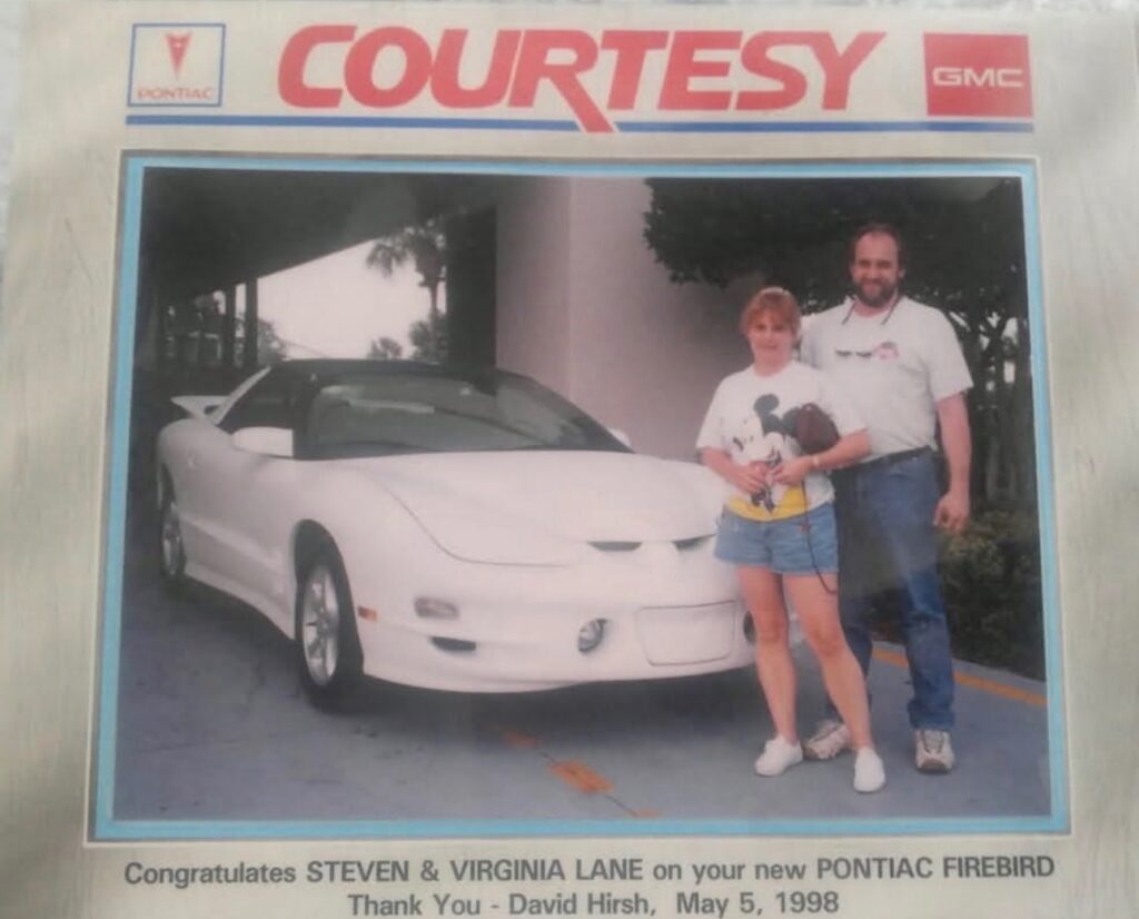 Steven - Virginia Lane in a 1998 ad after they bought their 1998 Pontiac Firebird