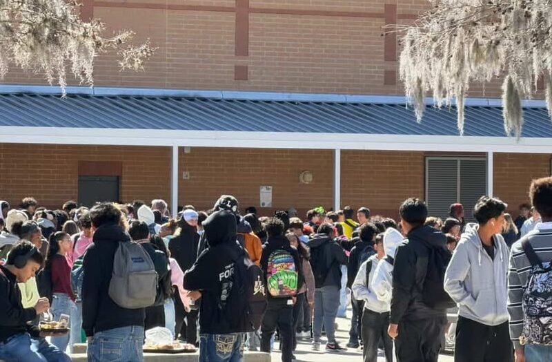 Students protesting at West Port High School on February 6