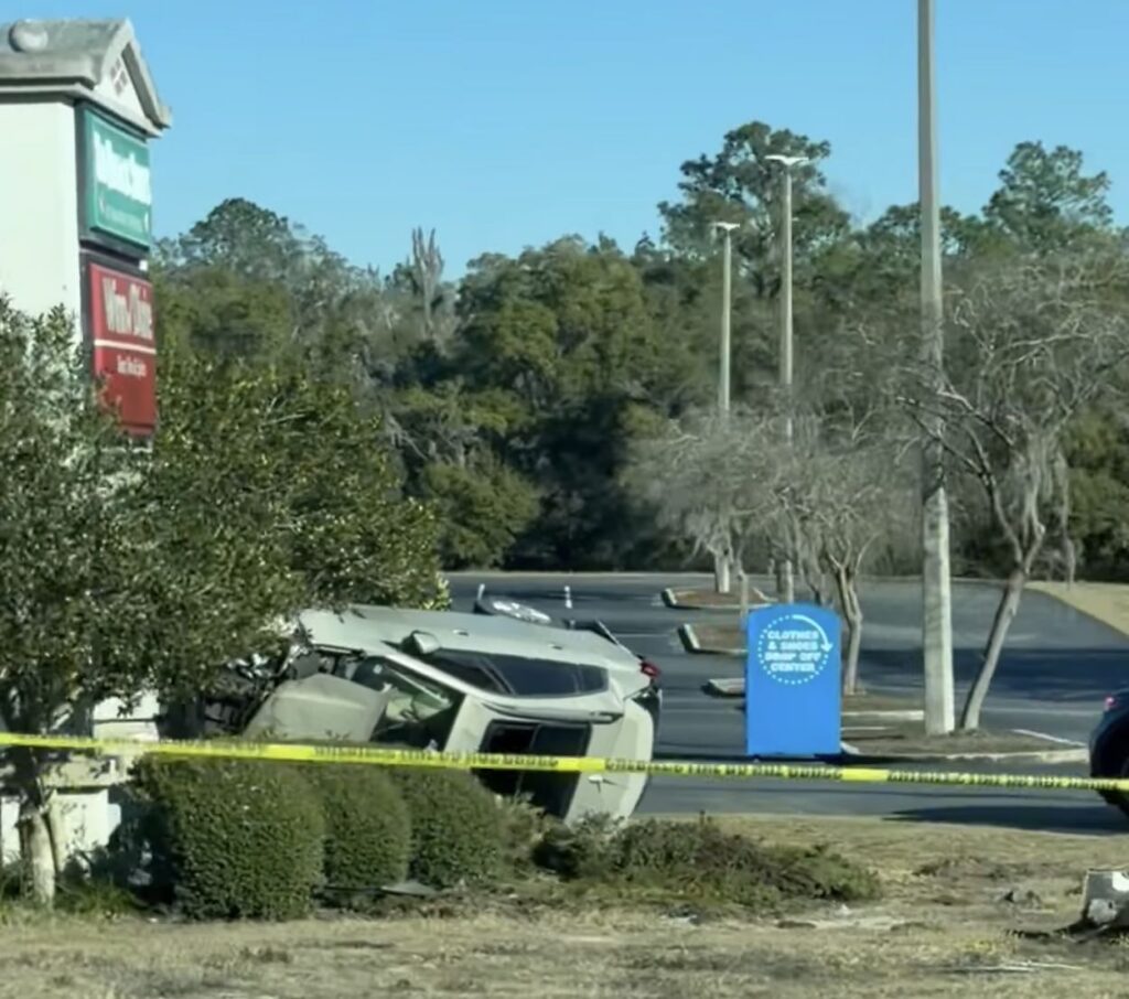 The car after the crash