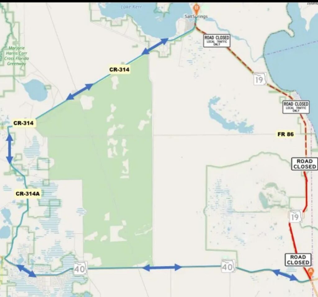 The road that is closed due to smoke