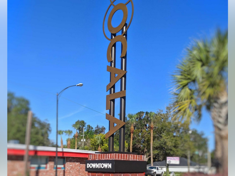 City of Ocala sign in downtown