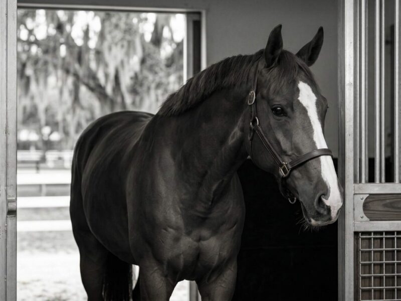A horse in a stable