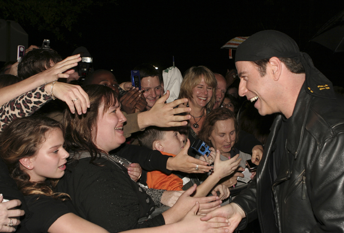 John Travolta greets fans in Ocala on March 2, 2007.