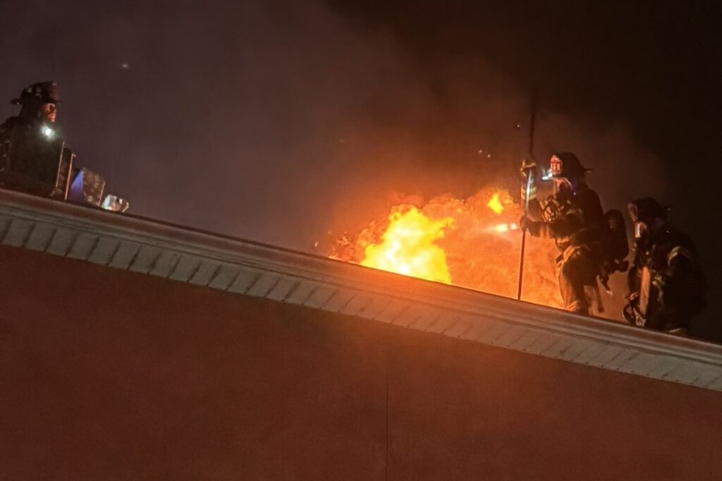 Marion County Fire Rescue crews attack the fire