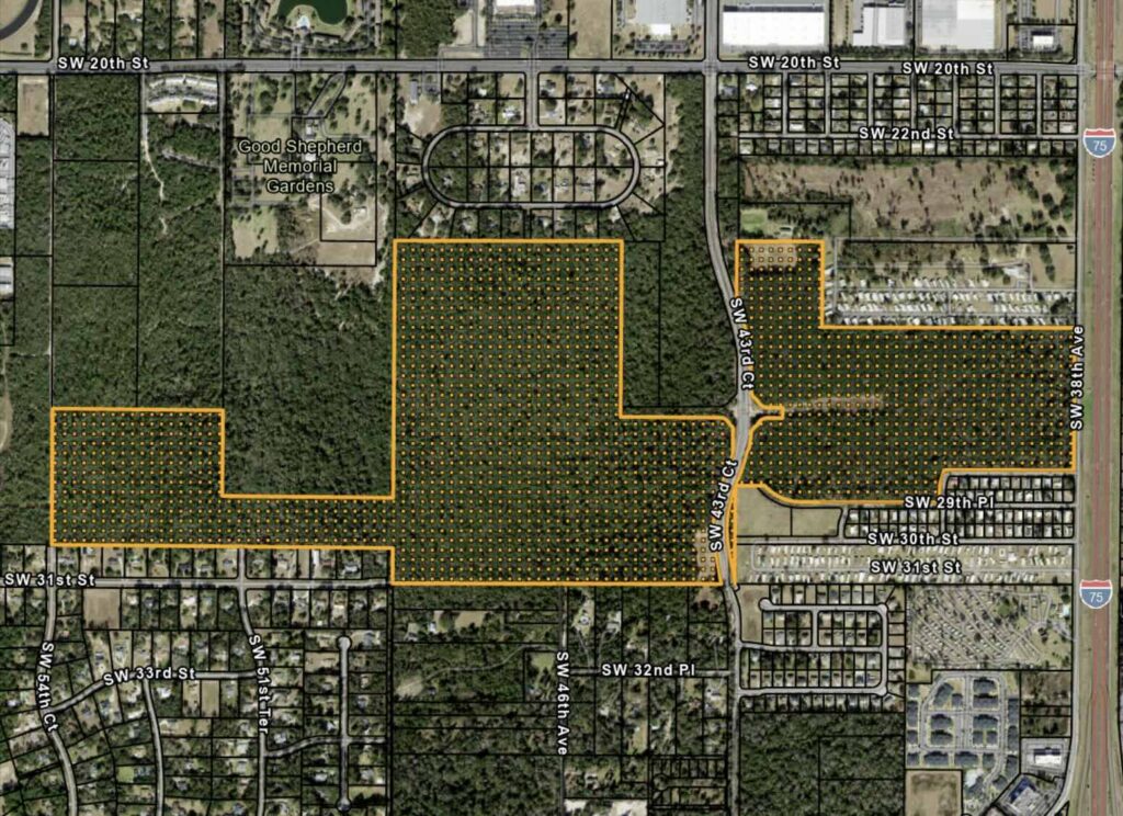 Property where the new development is proposed