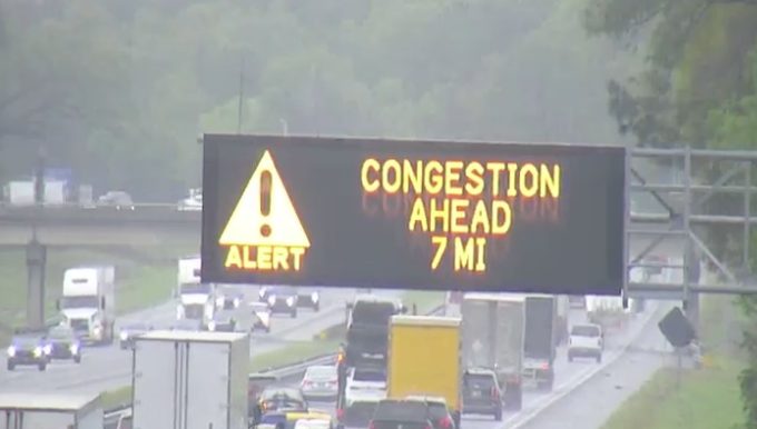 Congestion along a stretch of Interstate 75 in Marion County on Monday afternoon.