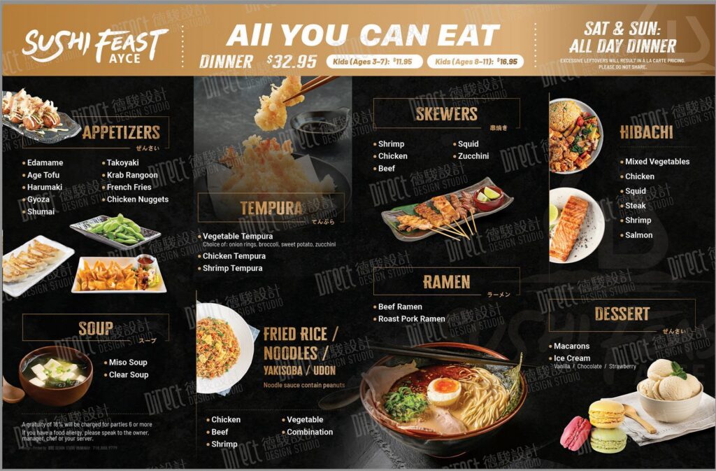 Sushi Feast Menu