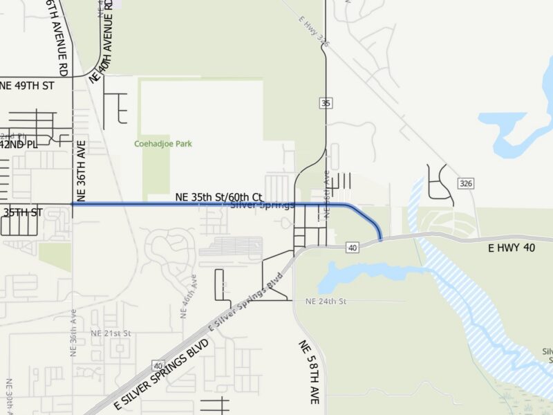 The stretch of the roadway that will be resurfaced in Ocala