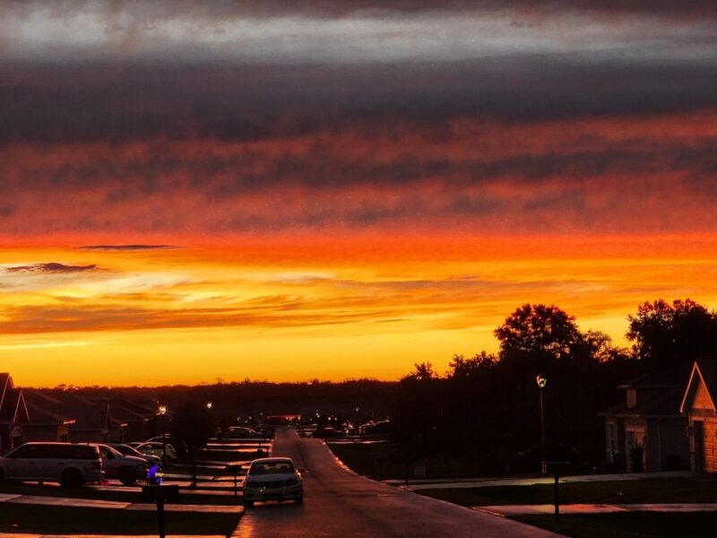 Vibrant sunset seen from Summercrest neighborhood