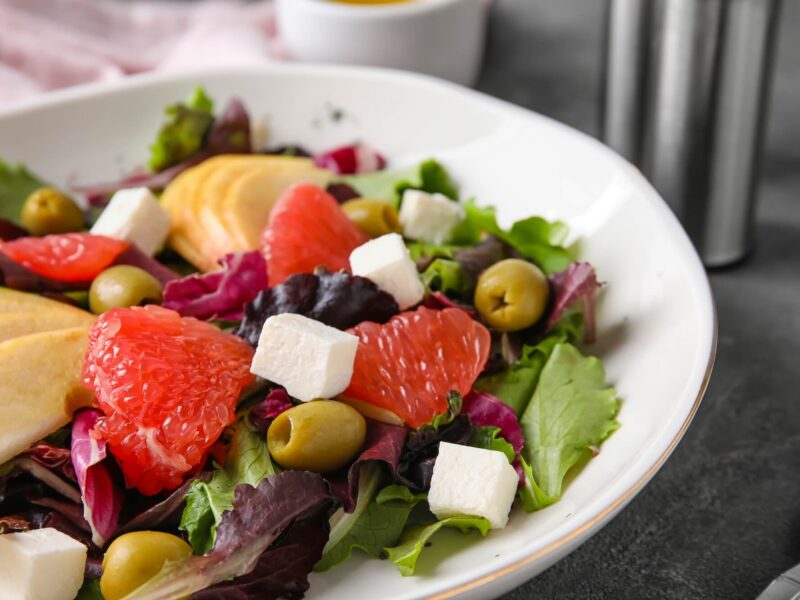 A dish with salad