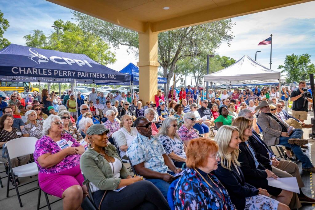 A large crowd showed up for the opening of the renovated Freedom Public Library in Ocala on Monday, April 13