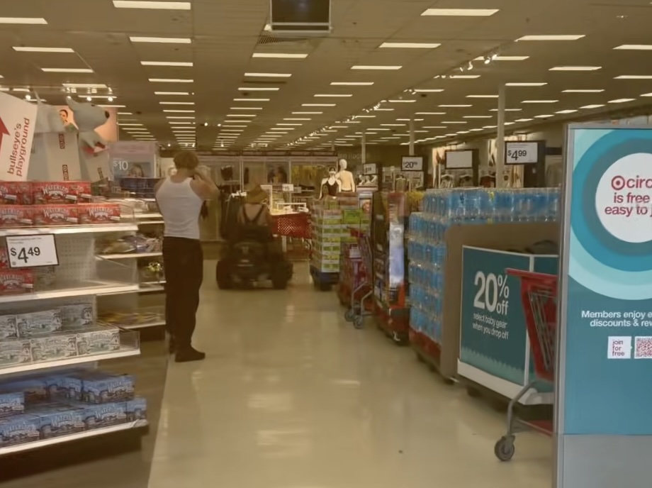 A man on a lawnmower entered the Target in Ocala on Saturday, April 25 - Another man recording the man