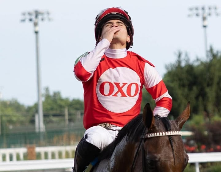 Cristian Torres atop a horse