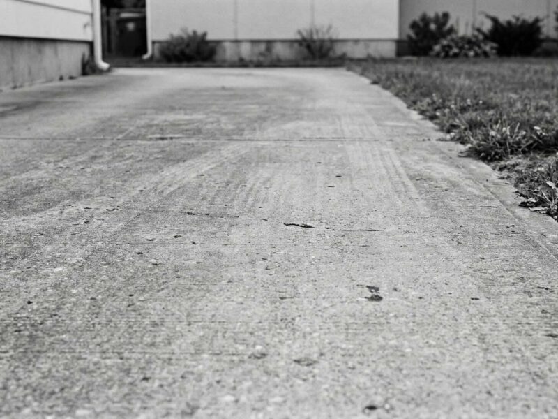 Driveway in black and white