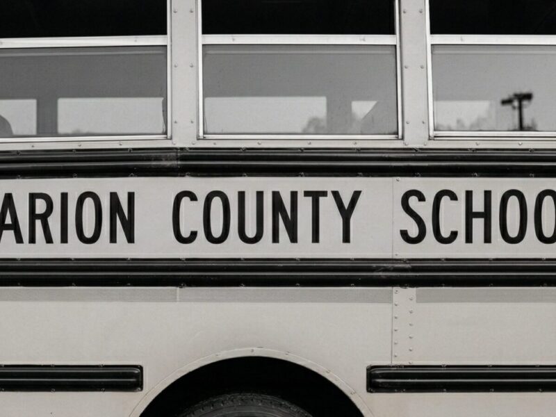 Marion County Schools bus close up