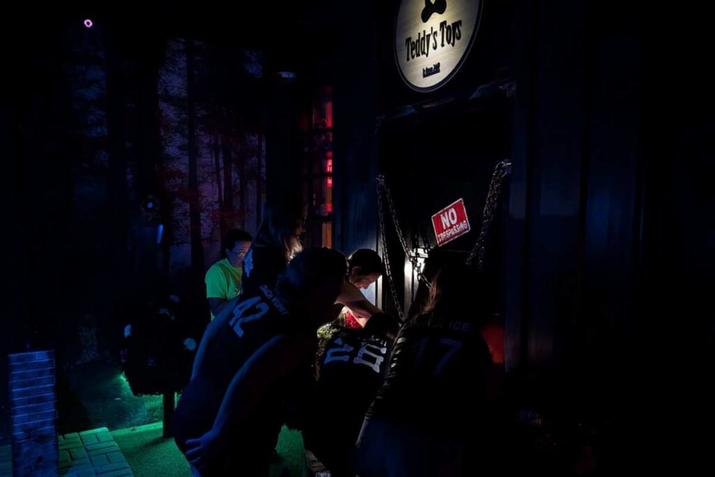 Ocala Roller Derby Experiencing A Lightsout Moment in The Missing Toymaker At Huddys Escape Ocala, Florida