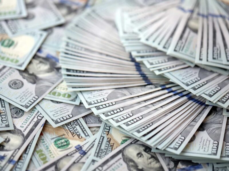 Stacks of hundreds