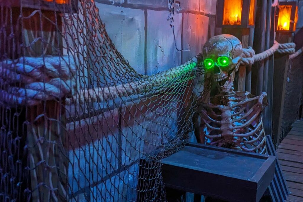 Tomb Of Tales Skeleton On The Bridge at Huddys Escape Ocala, Florida