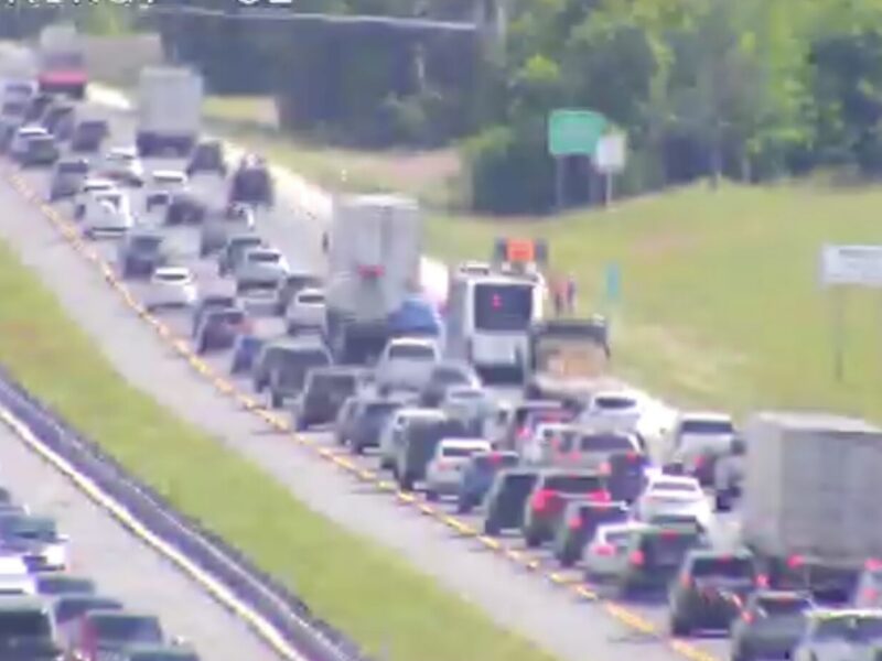 Traffic in both directions is slow in Marion County on I 75, near mile marker 340