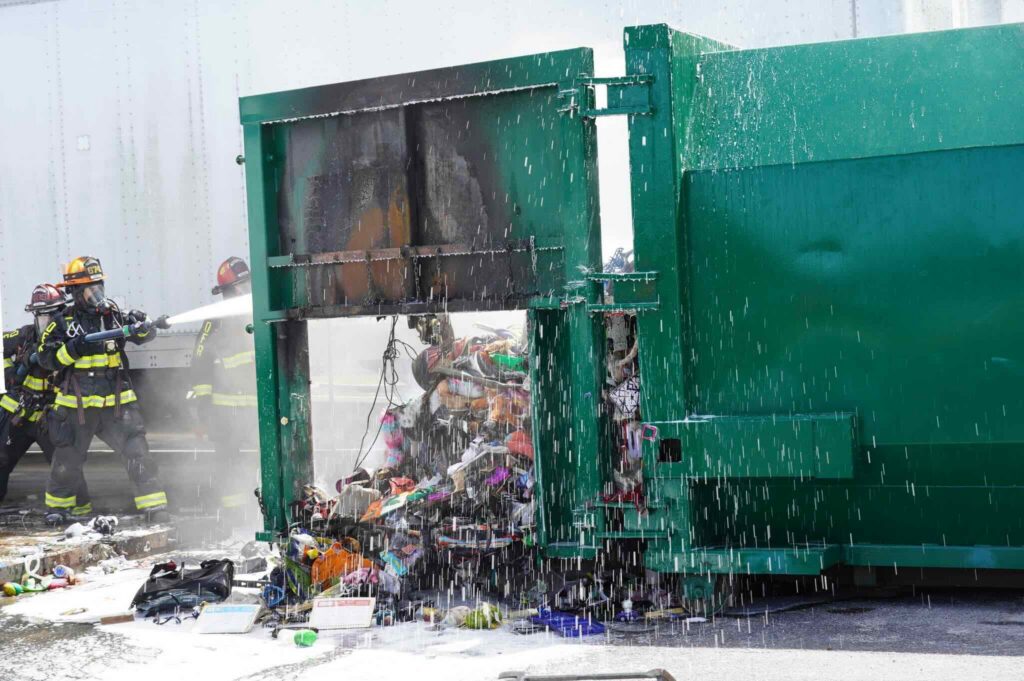Firefighters extinguish dumpster fire on Wednesday, May 6