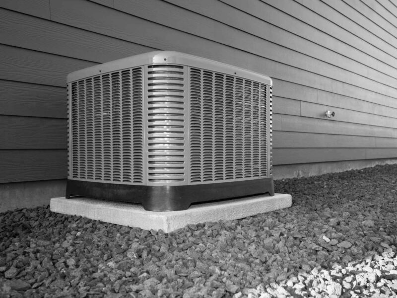 HVAC unit behind home