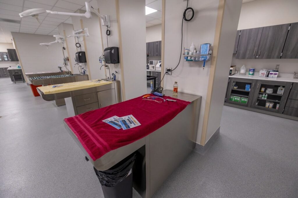 Intake room at the Marion County Animal Services center