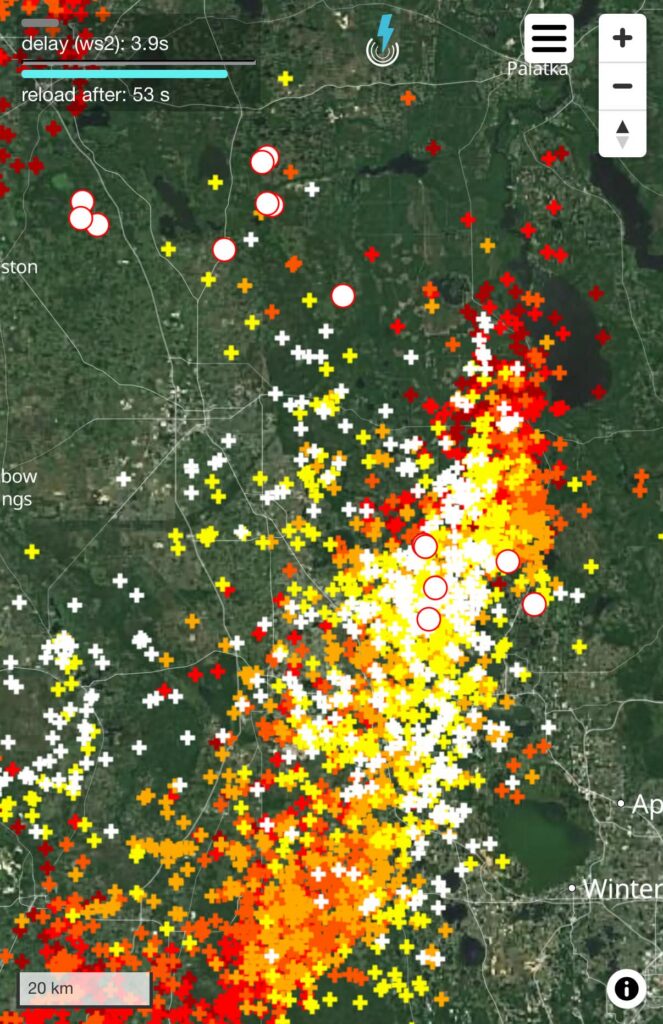 Lightning strikes reported on May 23